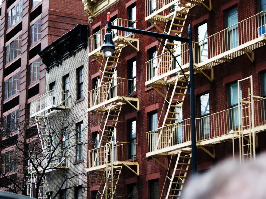 Fire escape balconies, railings and drop ladders examined during a five-year fire escape certification in Westchester County